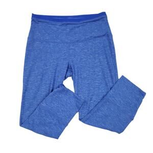 Prana Blue Space Dye Tori Mid Rise Cropped Legging Lattice Side Ankle detail S